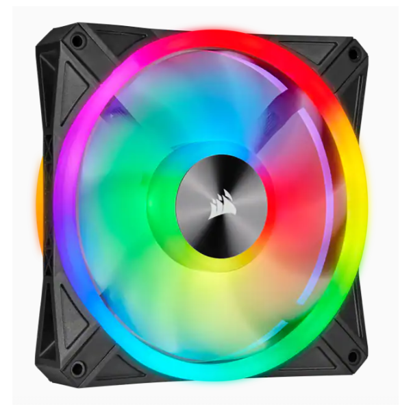 CORSAIR Rendszerhűtő Ventilátor, iCUE QL140 RGB, 14cm, fekete