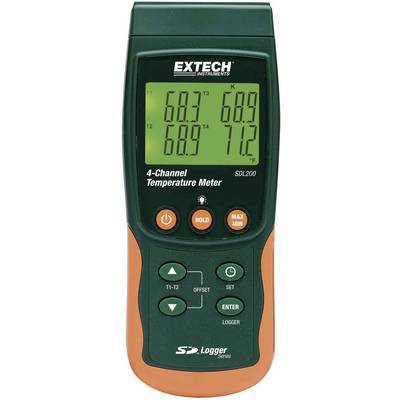 2/4 csatornás hőmérséklet mérő és SD kártyás adatgyűjtő -199 től+1700 °C-ig K-tipusú érzékelővel Extech SDL200 2/4 csatornás hőmérséklet mérő és SD kártyás adatgyűjtő -199 től+1700 °C-ig K-tipusú érzékelővel Extech SDL200