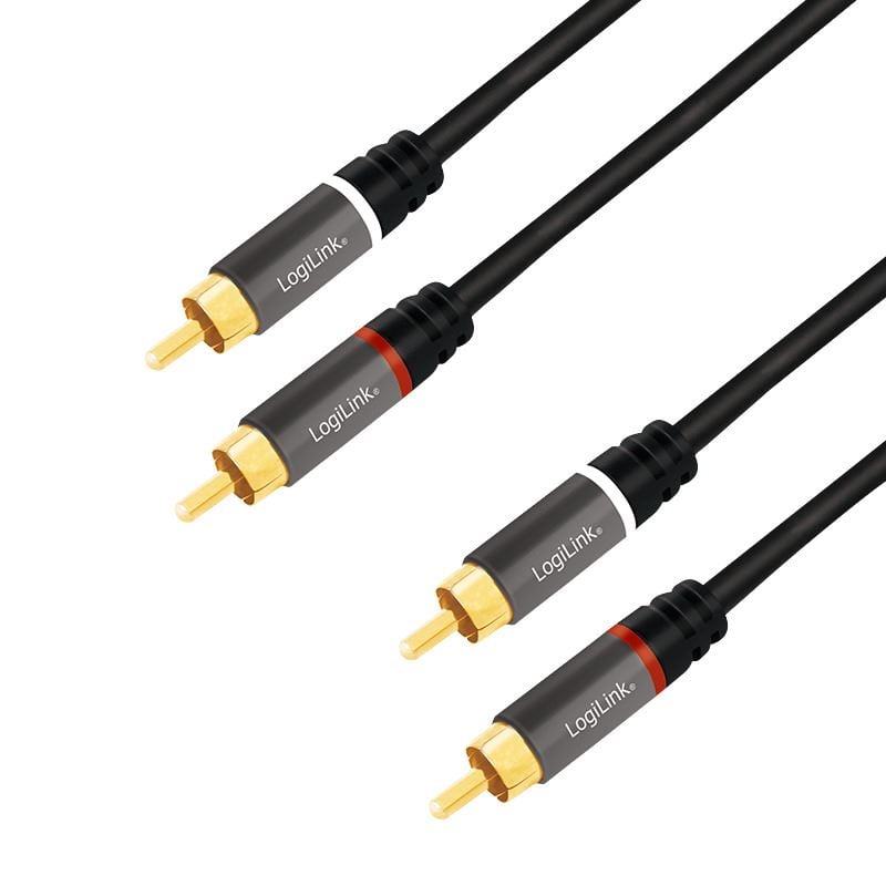 Logilink Audiokábel, 2x RCA/M - 2x RCA/M, fém, 1,5 m (CA1203) Logilink Audiokábel, 2x RCA/M - 2x RCA/M, fém, 1,5 m (CA1203)