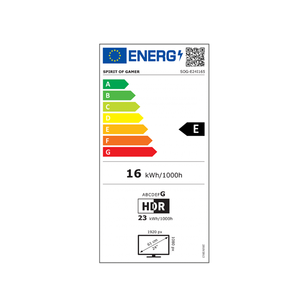 Spirit of Gamer Monitor 24" - EPIC 23,8" (IPS, 16:9, 1920x1080, 1ms, 165 Hz, 300cd/m2, 1000:1, HDMI/DP/3,5 mm Jack)