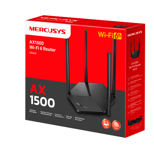 TP-LINK MR60X MERCUSYS  Dual Band AX1500 1xWAN(1000Mbps) + 3xLAN(1000Mbps)  Wireless Router