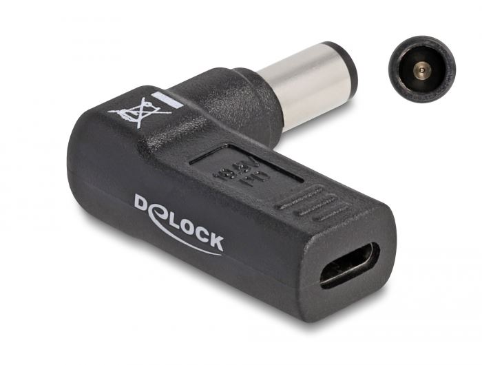 DeLock notebook töltő adapter USB-C anya -> DELL 7,4 x 5,0 mm apa hajlított (60008) DeLock notebook töltő adapter USB-C anya -> DELL 7,4 x 5,0 mm apa hajlított (60008)