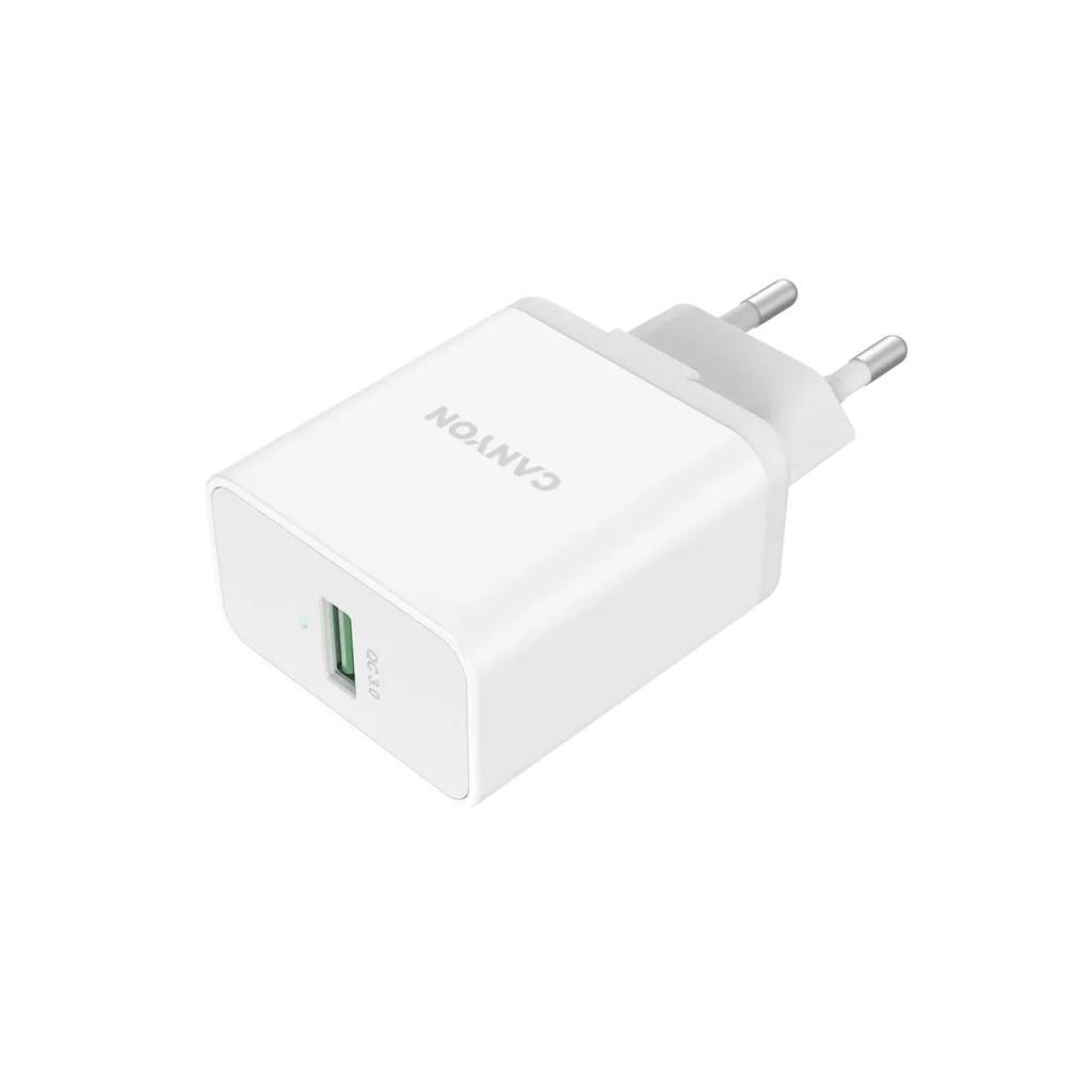 Canyon CNE-CHA36W01 hálózati gyorstöltő QC 3.0, 36W fehér Canyon CNE-CHA36W01 hálózati gyorstöltő QC 3.0, 36W fehér