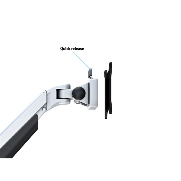 MULTIBRACKETS asztali rögzítő Gas Lift dönthető forgatható 15-32" Ezüst