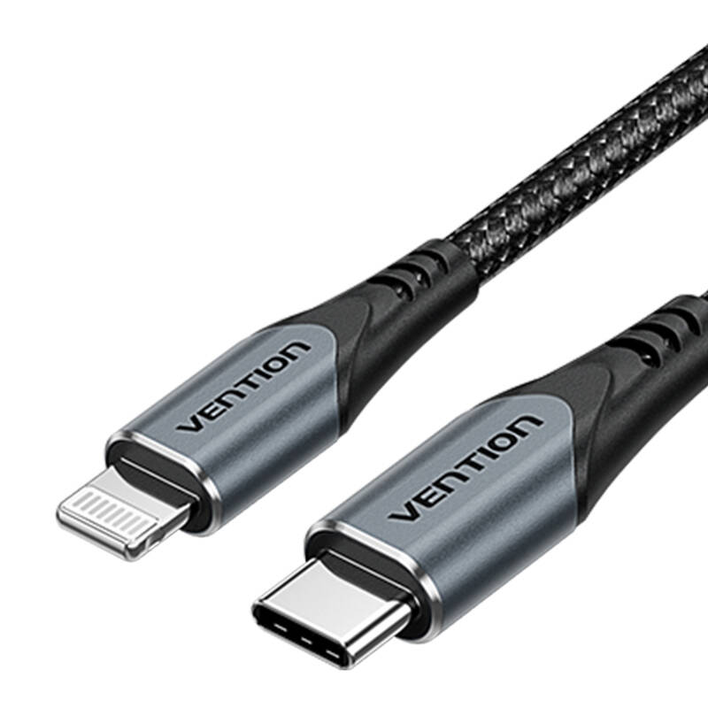 Vention GaN USB-C 20W töltő + USB-C-L 1m kábel Szürke 