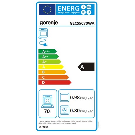 Gorenje GECS5C70WA TŰZHELY KERÁMIALAPOS
