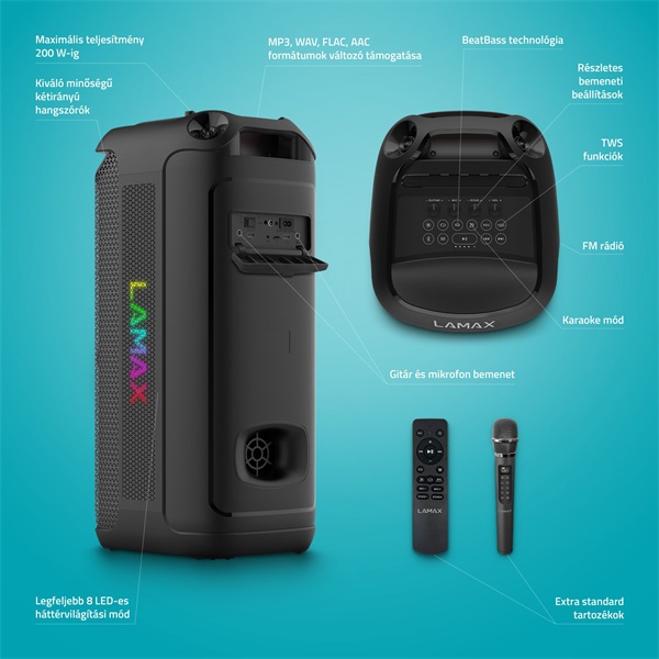 LAMAX PartyKing1 Max 200W Party hangfal LAMAX PartyKing1 Max 200W Party hangfal