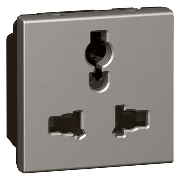 Legrand 572623 Arteor Multistandard socket 2P+E unswitched, shuttered, 2 modules, magnesium Legrand 572623 Arteor Multistandard socket 2P+E unswitched, shuttered, 2 modules, magnesium