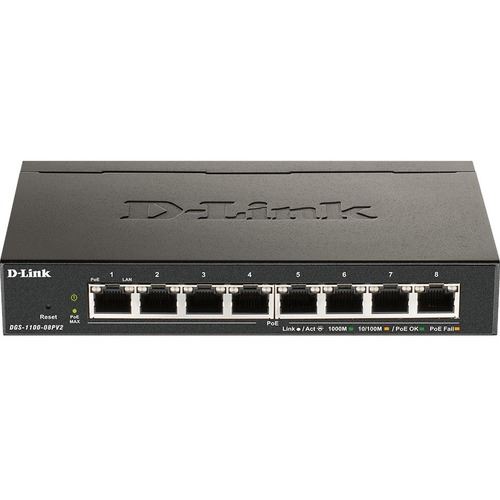 D-Link DGS-1100-08PV2/E 8 portos POE Smart Gigabit Switch  