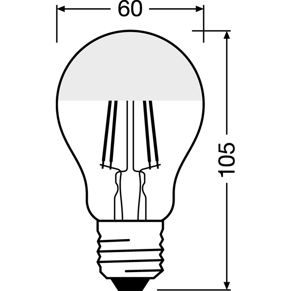 Osram Star üveg búra 6,5W 700lm 2700K E27 arany tetőtükrös LED körte izzó