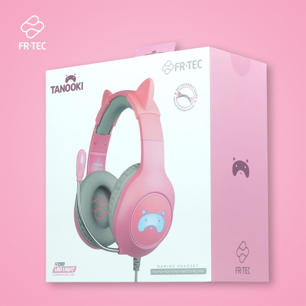 FR-TEC FT2021 TANOOKI gaming headset rózsaszín  