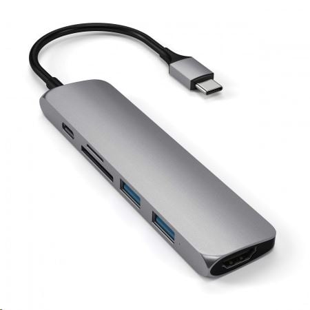 Satechi TYPE-C Slim Multimedia Adapter V2 asztroszürke