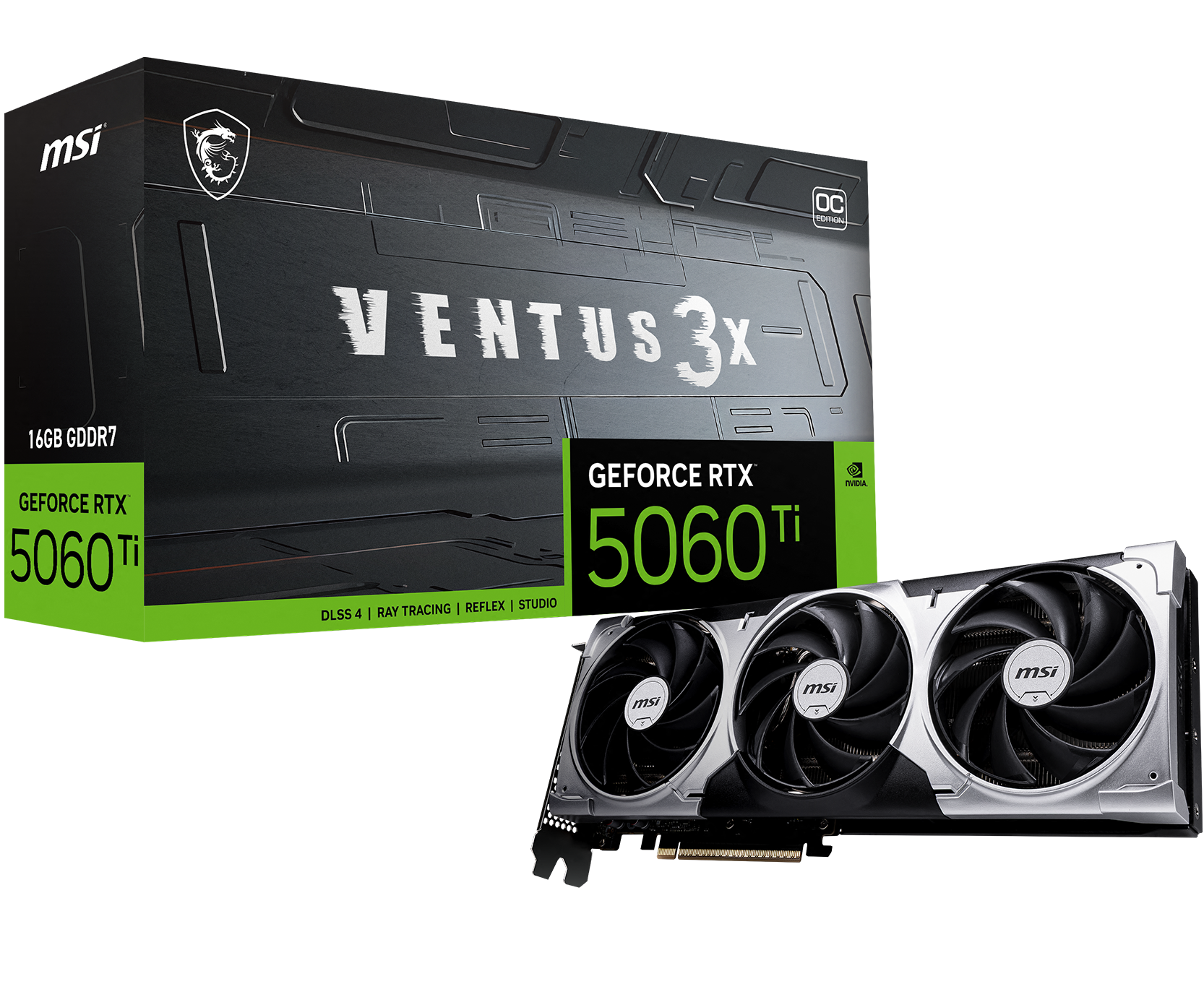 MSI PCI-Ex16x nVIDIA RTX 5060 Ti VENTUS 3X 16GB DDR7 OC Videokártya 