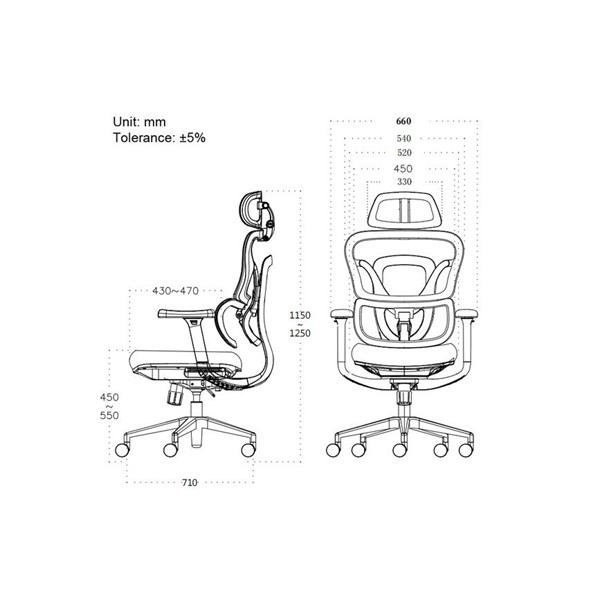 Equip 651053  Premium ergonomikus  Max teherbírás: 150kg Szék   Fekete 