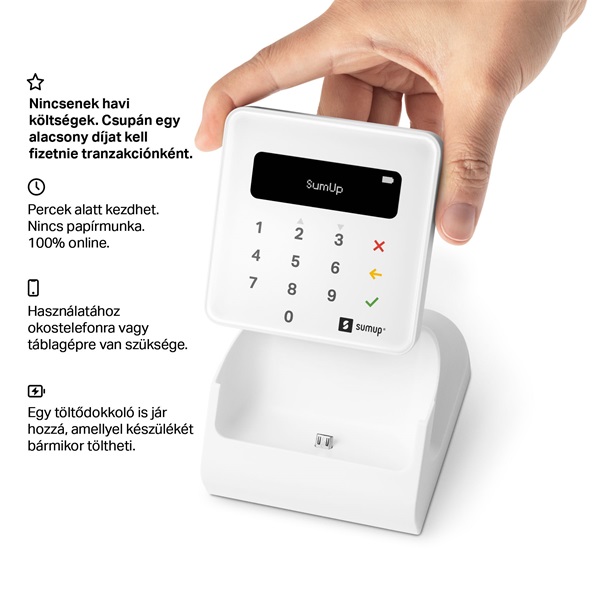 SumUp Air kártyaolvasó terminál + töltődokkoló (800606501)