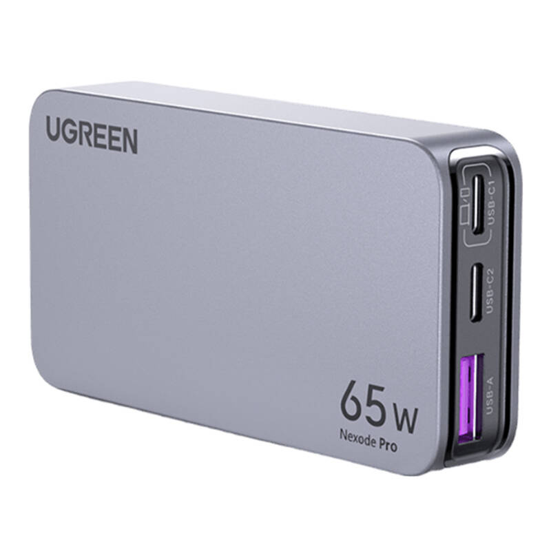 Ugreen Nexode Pro 65W lapos fali töltő GaN  2x USB-C + USB