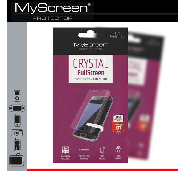 MYSCREEN CRYSTAL FULLSCREEN képernyővédő fólia (íves, öntapadó PET, nem visszaszedhető, 0.15mm, 3H) ÁTLÁTSZÓ [LG K8 2017 (M200n)]