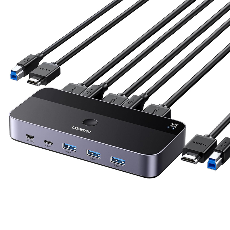 Ugreen CM664 KVM  2 az 1-ben  4K 60Hz HDMI 2.0 kapcsoló