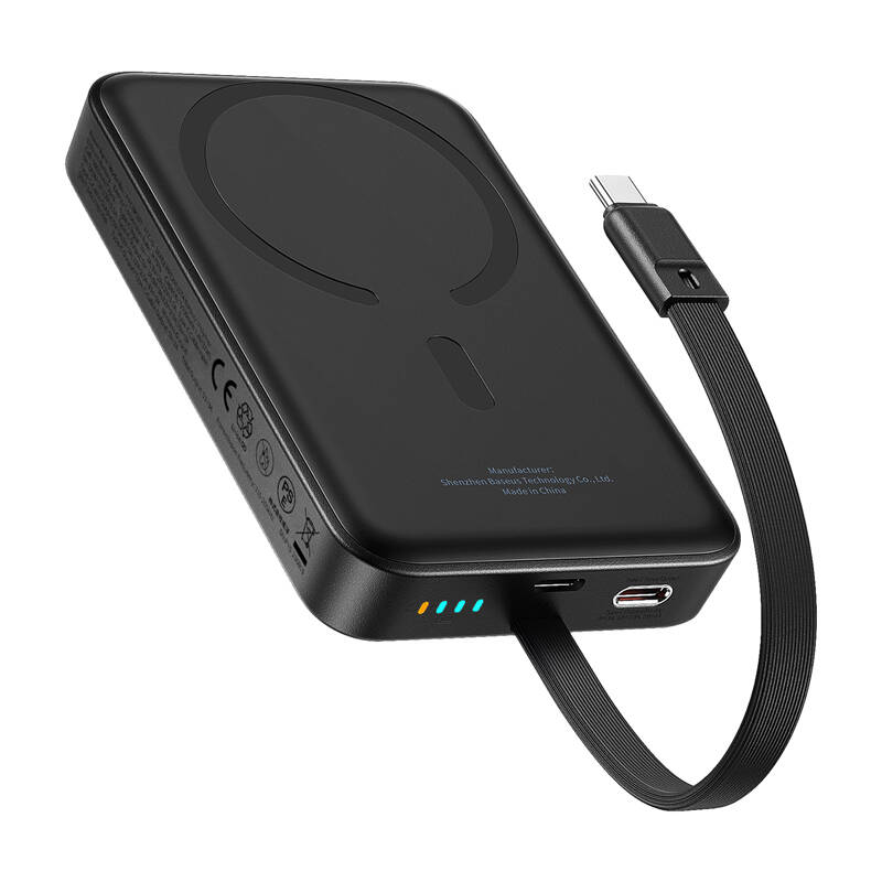 Baseus Mini 10000mAh 30W mágneses Powerbank Fekete  Bayern Edition