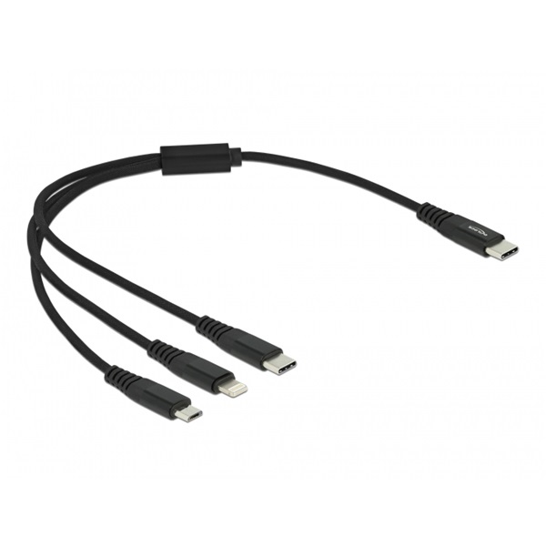 Delock 87148 30cm 3 az 1-ben USB-C - Lightning/MicroUSB/USB-C töltő kábel Delock 87148 30cm 3 az 1-ben USB-C - Lightning/MicroUSB/USB-C töltő kábel