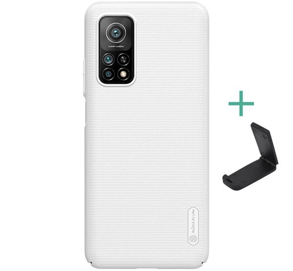 NILLKIN SUPER FROSTED műanyag telefonvédő (gumírozott, érdes felület + asztali tartó) FEHÉR [Xiaomi Mi 10T Pro 5G]
