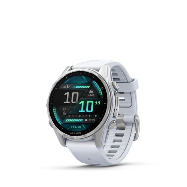Garmin Fenix 8 43mm AMOLED, ezüst, fehér szilikon szíjjal (ED) (010-02903-00) Garmin Fenix 8 43mm AMOLED, ezüst, fehér szilikon szíjjal (ED) (010-02903-00)