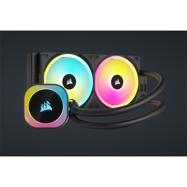CORSAIR iCUE LINK H100i RGB AIO (vízhűtés) 2 Ventilátorots LGA1700 támogatással CPU hűtő fekete CORSAIR iCUE LINK H100i RGB AIO (vízhűtés) 2 Ventilátorots LGA1700 támogatással CPU hűtő fekete