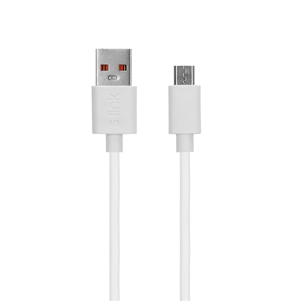 S-Link AND-KC19B 2.4A  Micro USB  100cm adat+töltőkábel  Fehér