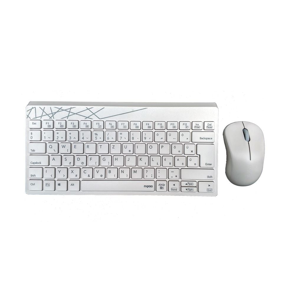 Rapoo 8000M vezeték nélküli (Bluetooth 3.0, 4.0 és 2.4 GHz) billentyűzet + optikai egér fehér (190801) Rapoo 8000M vezeték nélküli (Bluetooth 3.0, 4.0 és 2.4 GHz) billentyűzet + optikai egér fehér (190801)