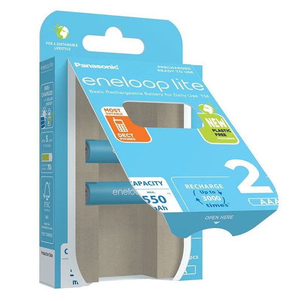 Panasonic Eneloop mikroceruza akku AAA NiMH 1,2V 550 mAh 2 db (BK-4LCCE/2BE)