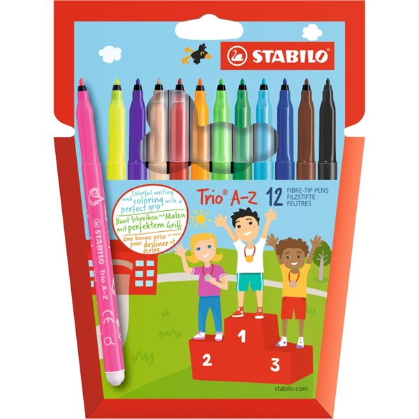 Stabilo Trio A-Z 12db-os vegyes színű filctoll készlet Stabilo Trio A-Z 12db-os vegyes színű filctoll készlet