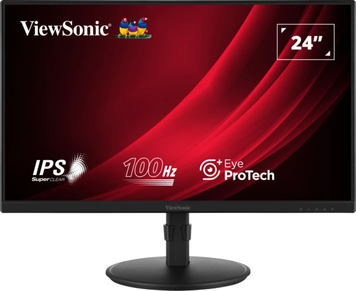 ViewSonic 23.8" VA2408-HDJ Monitor - 1920x1080, Full HD, LED, IPS, 100Hz, 5ms, Pivot, Fekete