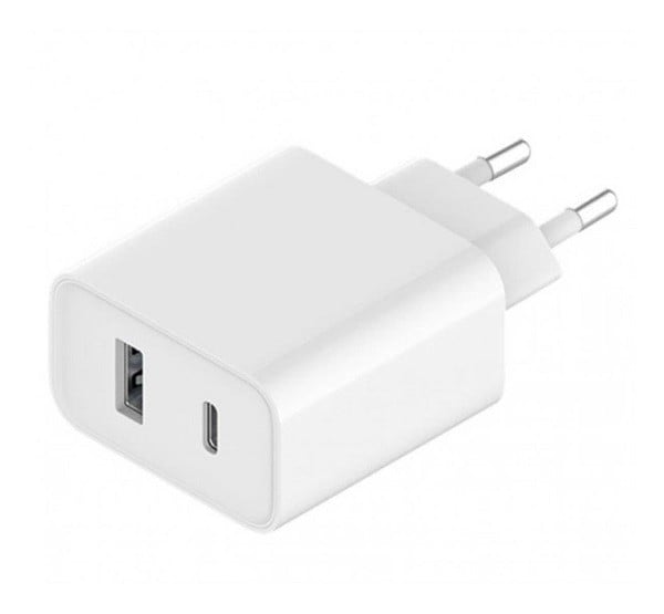 XIAOMI hálózati töltő USB aljzat / Type-C aljzat (5V / 3000mA, 33W, PD gyorstöltés támogatás) FEHÉR (AD332EU)