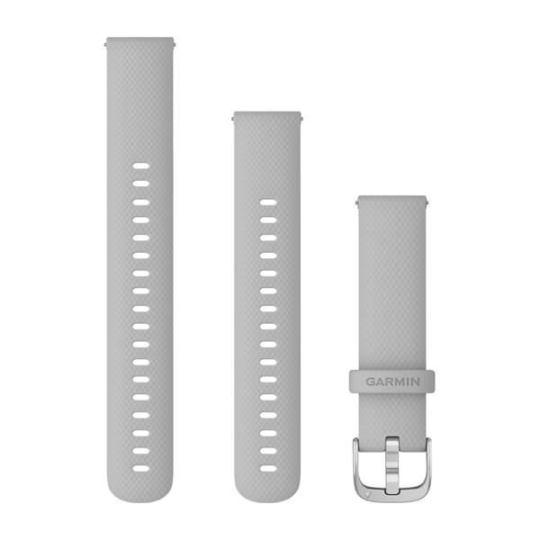 Garmin 18mm világosszürke szilikon, ezüst csat (Quick Release) Venu 2S óraszíj (010-12932-0C)