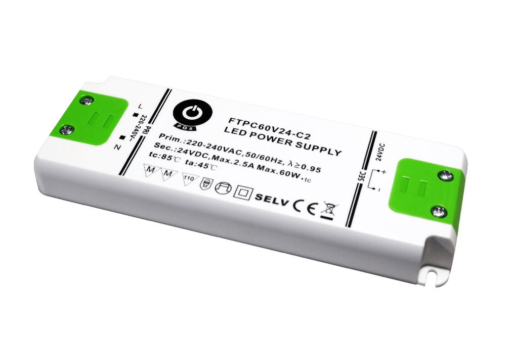 POS Power FTPC60V24-C2 24V/2.5A 60W IP20 LED tápegység POS Power FTPC60V24-C2 24V/2.5A 60W IP20 LED tápegység