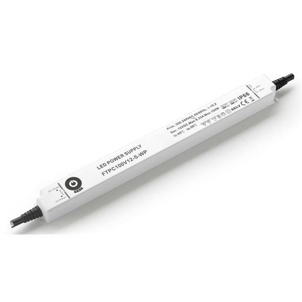 POS Power FTPC100V12-S-WP 12V/8.33A 100W IP66 vékony vízálló LED tápegység POS Power FTPC100V12-S-WP 12V/8.33A 100W IP66 vékony vízálló LED tápegység