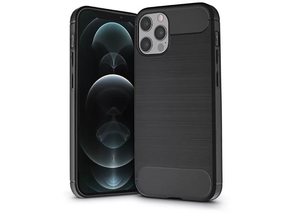 Haffner Carbon Apple iPhone 12 Pro Max szilikon hátlaptok fekete (PT-5837)