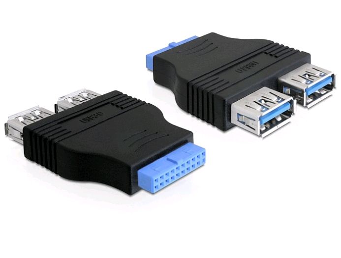 Delock Adapter USB 3.0 pin header female --> 2 x USB 3.0 female (65324) Delock Adapter USB 3.0 pin header female --> 2 x USB 3.0 female (65324)