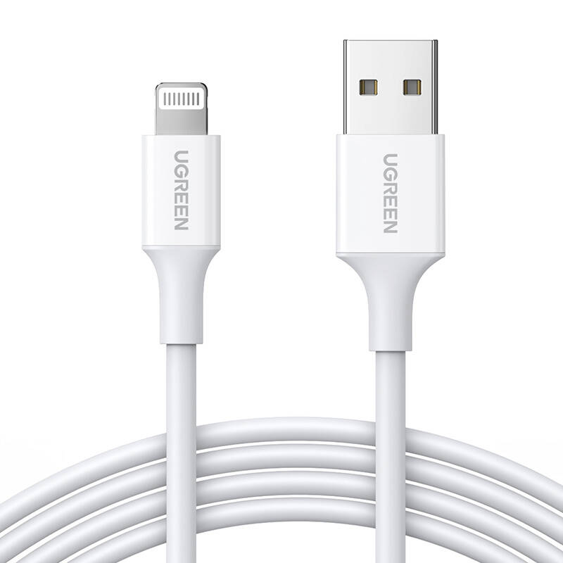 UGREEN Nikkelezett Lightning Kábel, MFi,1m (fehér) UGREEN Nikkelezett Lightning Kábel, MFi,1m (fehér)