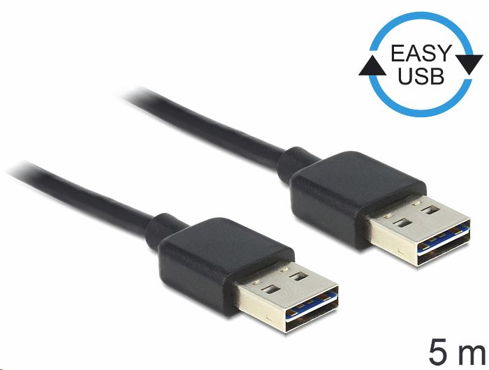 Delock 83463 USB 2.0 -A apa > apa kábel 5 m Delock 83463 USB 2.0 -A apa > apa kábel 5 m