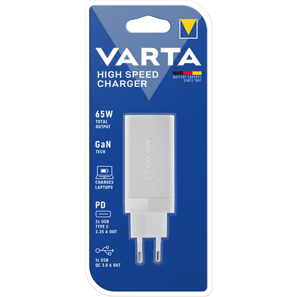 Varta 57956101401 High Speed 1xUSB/2x USB-C kimenet hálózati töltő Varta 57956101401 High Speed 1xUSB/2x USB-C kimenet hálózati töltő