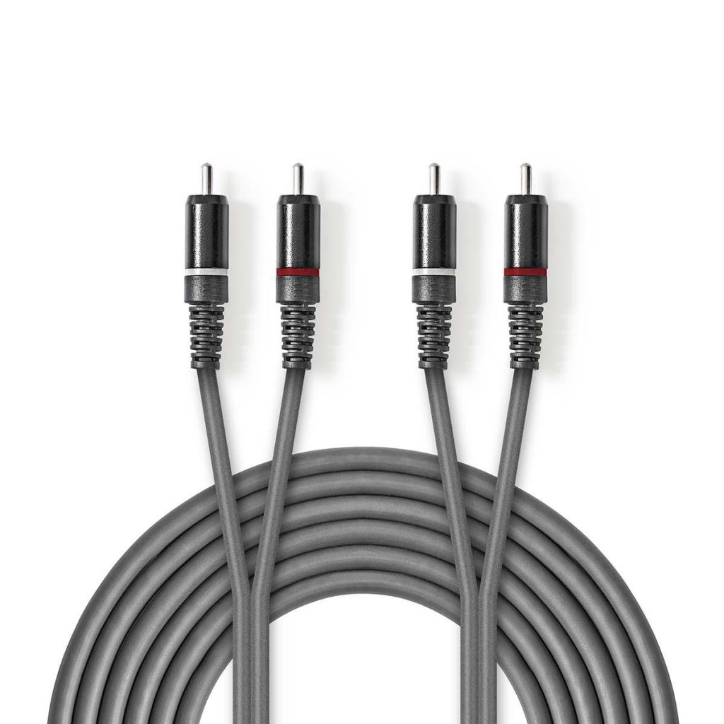 Nedis RCA Dugasz x2, RCA Dugasz x2, nikkelezett, sztereó audiokábel, 1.5m, sötét szürke (COTH24200GY15) Nedis RCA Dugasz x2, RCA Dugasz x2, nikkelezett, sztereó audiokábel, 1.5m, sötét szürke (COTH24200GY15)