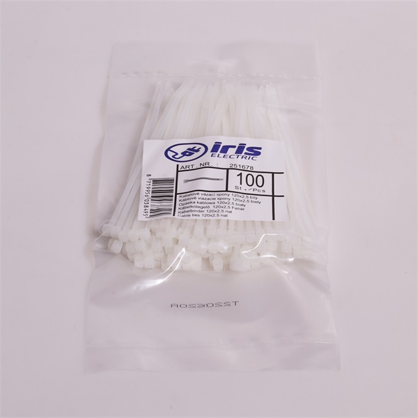 Iris Electric 100 db natúr 120x2,5mm kábelkötegelő, gyorskötöző, kötegelő Iris Electric 100 db natúr 120x2,5mm kábelkötegelő, gyorskötöző, kötegelő