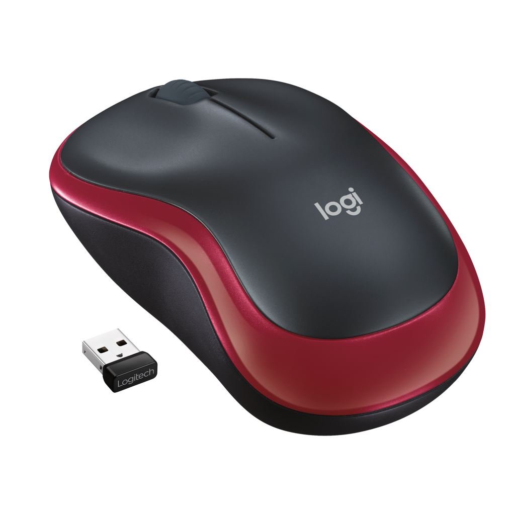Logitech M185 vezeték nélküli optikai USB egér piros (910-002240 / 910-002237)