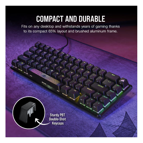 CORSAIR Vezetékes Billentyűzet Gaming K65 PRO MINI RGB 65% Optical-Mechanical US szürke CORSAIR Vezetékes Billentyűzet Gaming K65 PRO MINI RGB 65% Optical-Mechanical US szürke