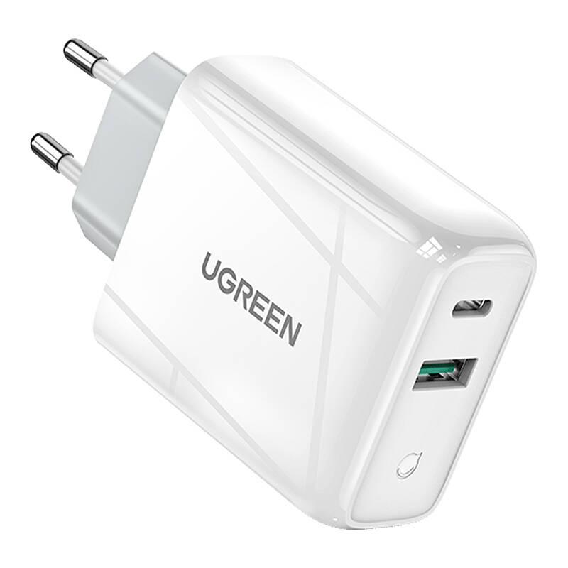 Ugreen CD170 hálózati töltő  USB + USB-C 36W Fehér 