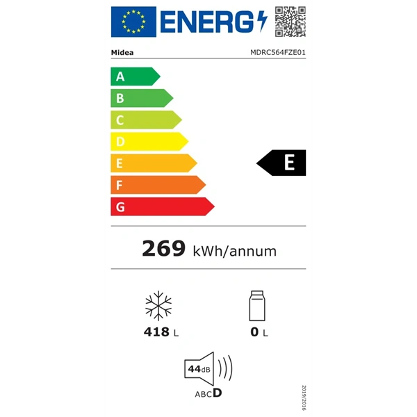 Midea MDRC564FZE01 Fagyasztó:418L, No frost fagyasztóláda Fehér