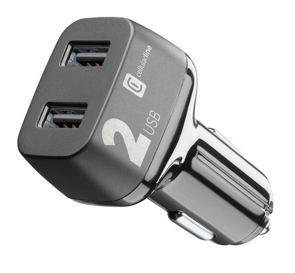 CELLULARLINE autós töltő 2 USB aljzat (9V / 2000 mA, 2 x 12W, gyorstöltés támogatás) FEKETE (CBRUSB224WK) CELLULARLINE autós töltő 2 USB aljzat (9V / 2000 mA, 2 x 12W, gyorstöltés támogatás) FEKETE (CBRUSB224WK)