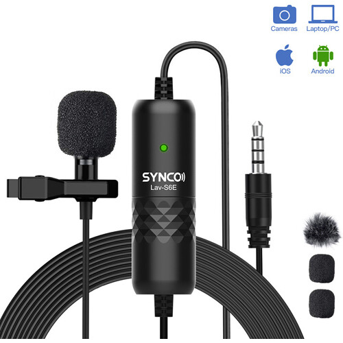 Synco Lav-S6E gömbkarakterisztikás kondenzátor csiptetős mikrofon Synco Lav-S6E gömbkarakterisztikás kondenzátor csiptetős mikrofon