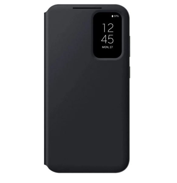 SAMSUNG tok álló (aktív FLIP, oldalra nyíló, átlátszó előlap) fekete [Samsung Galaxy S23 FE (SM-S711)] (EF-ZS711CBEGWW)